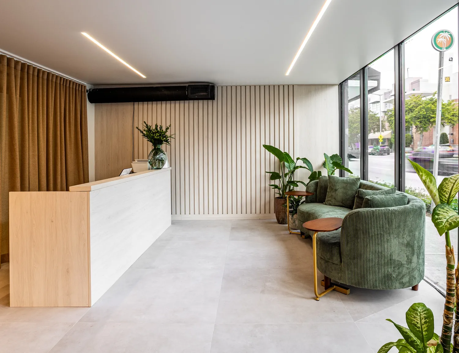 Reception desk and millwork in a commercial space